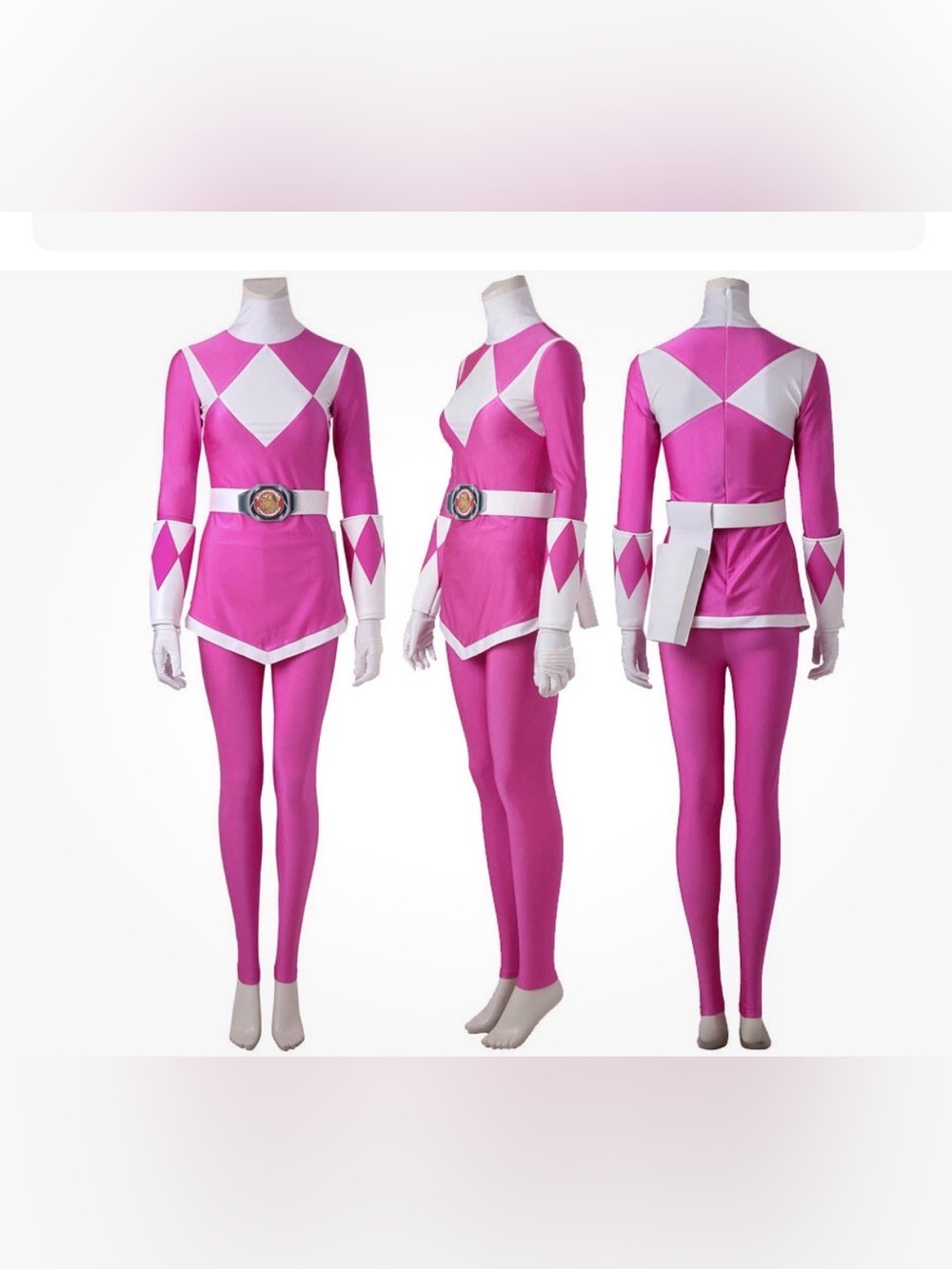Women’s Pink Power Ranger-Inspired Leggings Costume Set
